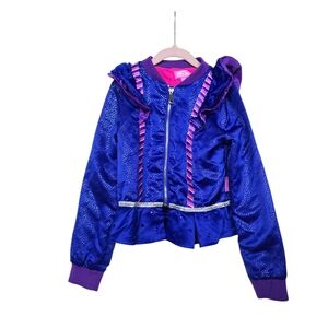 Jojo's Closet Nickelodeon Jo Jo Siwa Blue Purple Ruffle Shimmer Peplum Jacket MD